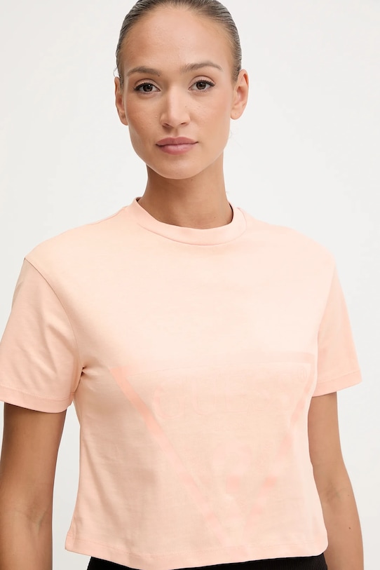 Bavlněné tričko Guess ADELE oranžová V2YI06.K8HM0