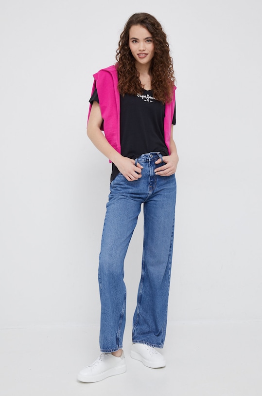 Pepe Jeans t-shirt bawełniany PL505294.999 czarny AW22