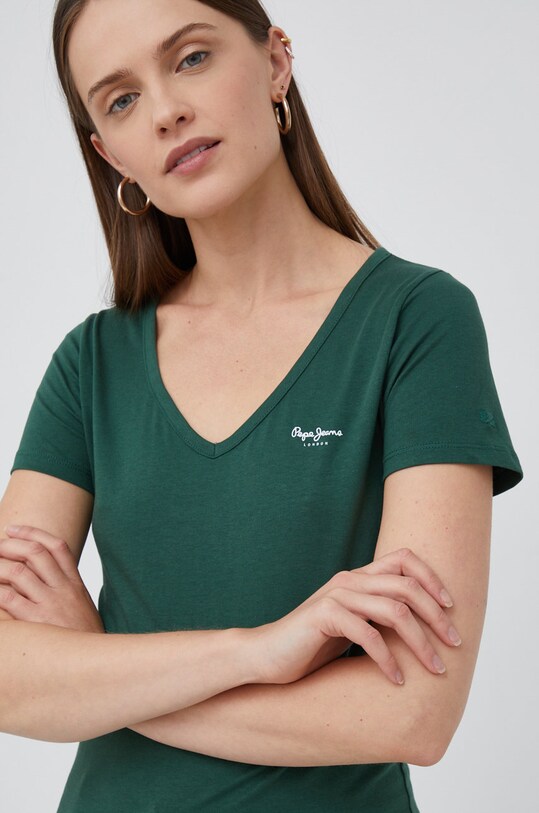 Pepe Jeans t-shirt bawełniany zielony PL505305.682