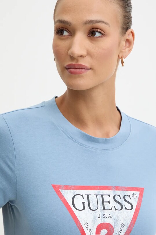 Одежда Хлопковая футболка Guess W2BI69.K8FQ1 голубой