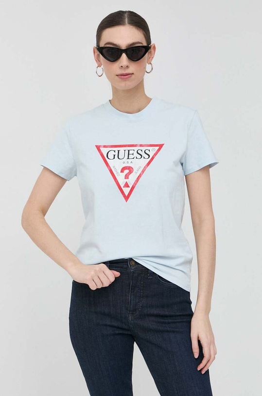 Бавовняна футболка Guess блакитний W2BI69.K8FQ1