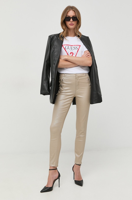 Βαμβακερό μπλουζάκι Guess W2BI69.K8FQ1 λευκό NC24