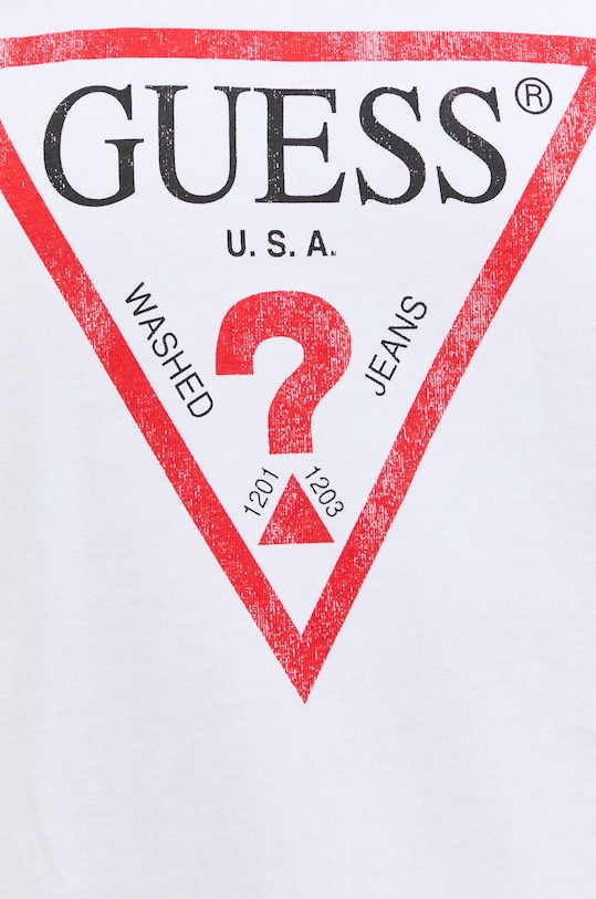 Βαμβακερό μπλουζάκι Guess W2BI69.K8FQ1 λευκό