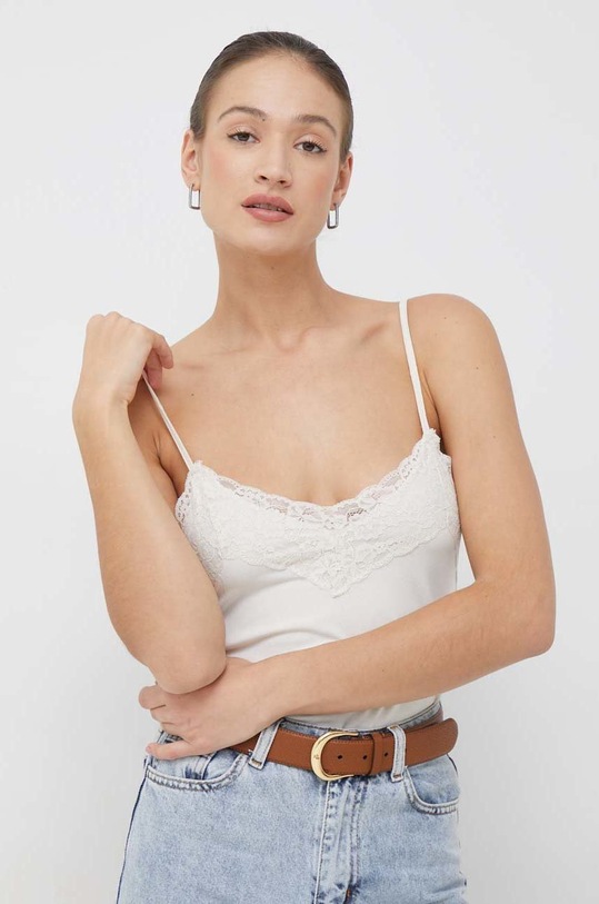 top Vero Moda απλικέ μπεζ 10276979.Birch
