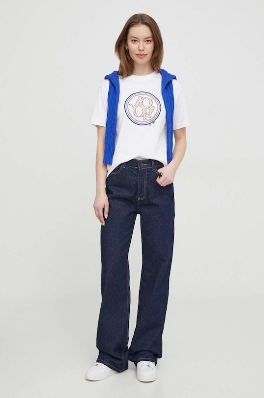 Bavlněné tričko Joop! 30034669 bílá SS25