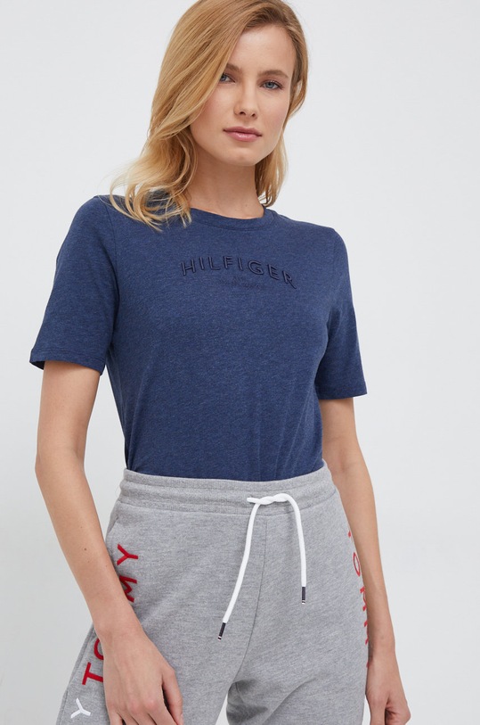 Tommy Hilfiger t-shirt bawełniany regular granatowy WW0WW36146.9BYY