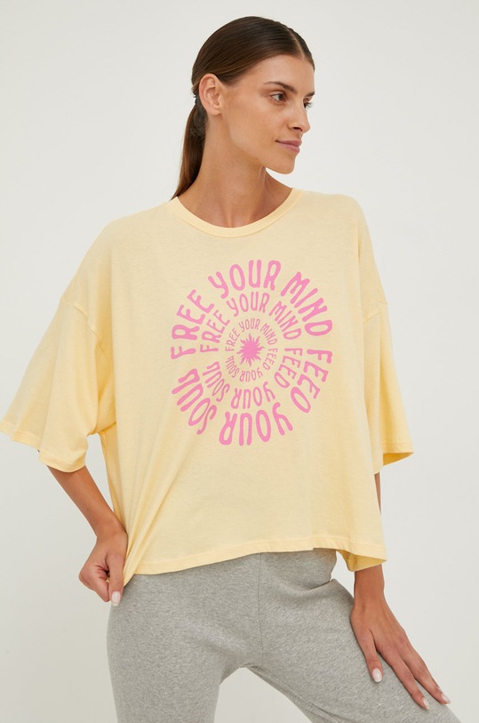 Billabong t-shirt bawełniany nadruk pomarańczowy F3SS43BIF2