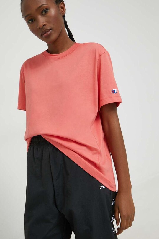 Хлопковая футболка Champion 115724 оранжевый AW22