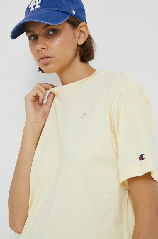 Bavlněné tričko Champion žlutá 115498