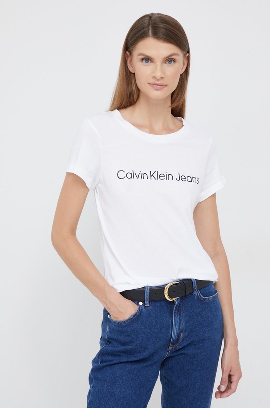 Bavlněné tričko Calvin Klein Jeans J20J216466.9BYY šedá AW22