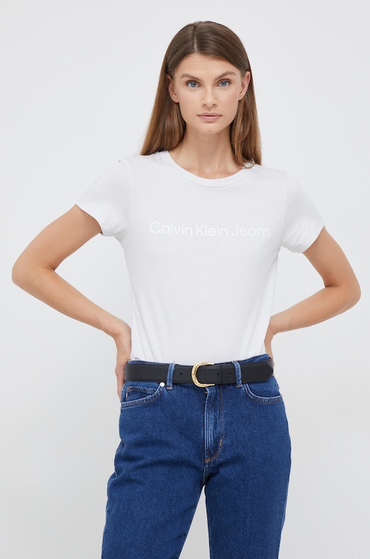 Bavlněné tričko Calvin Klein Jeans J20J216466.9BYY šedá