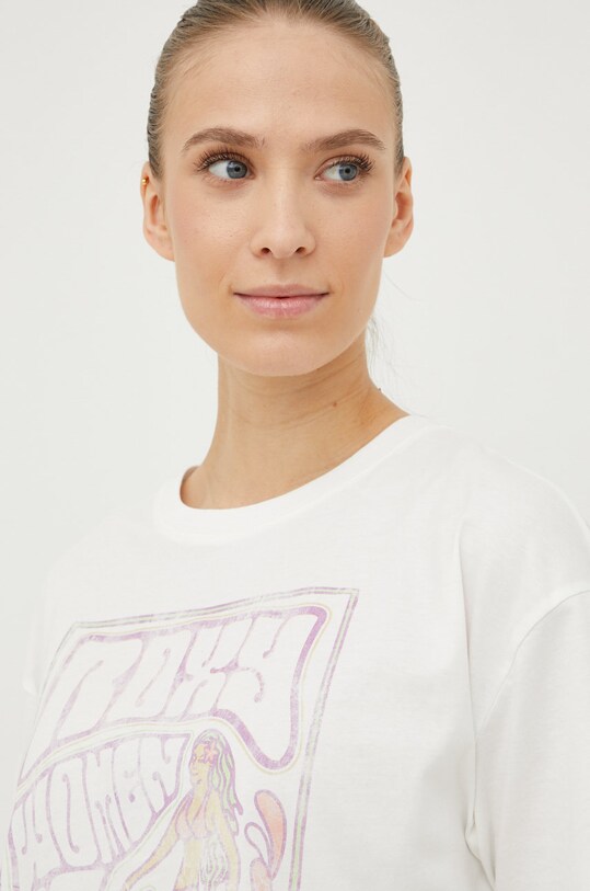 Roxy t-shirt bawełniany 6109100010 biały ERJZT05410