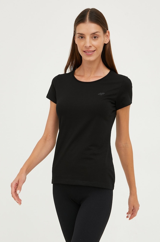 4F t-shirt H4Z22.TSD350 czarny AW22