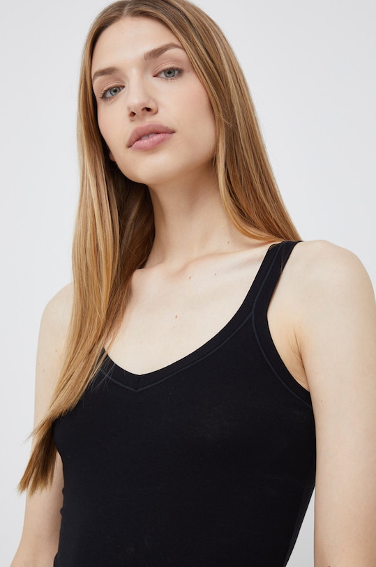 Топ United Colors of Benetton з еластаном чорний 3ZQM1H291.100