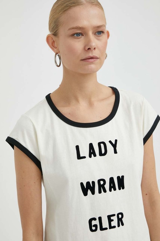 Wrangler t-shirt bawełniany x Leon Bridges beżowy W7NAGFC11