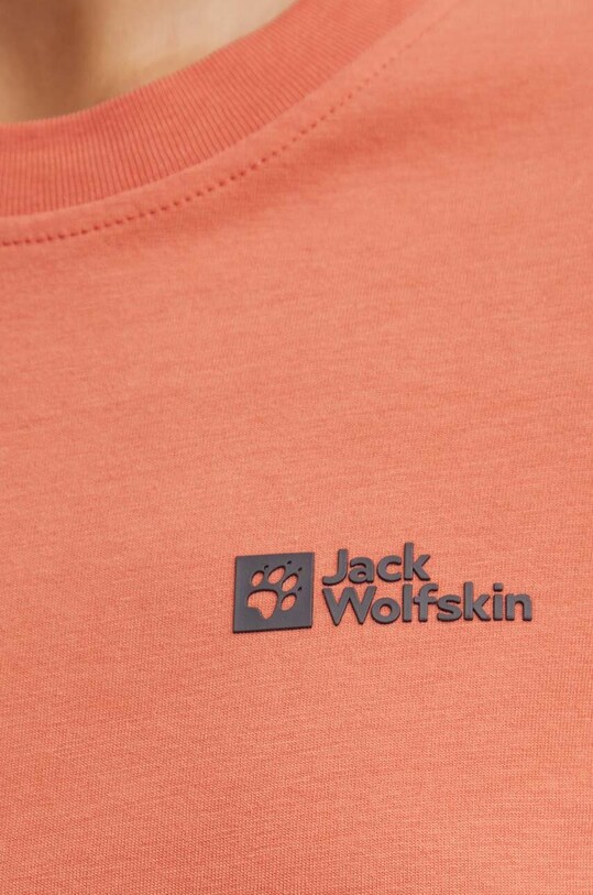Бавовняна футболка Jack Wolfskin 1808352 помаранчевий