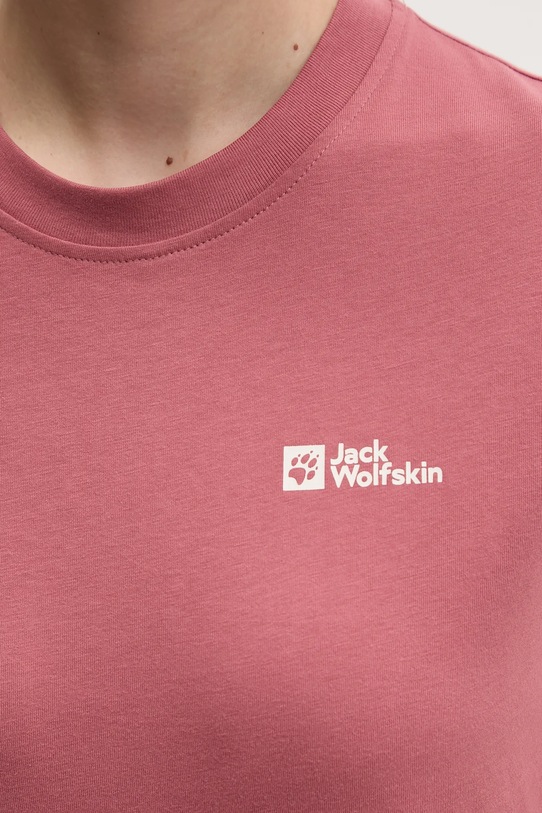 Бавовняна футболка Jack Wolfskin 1808352 рожевий