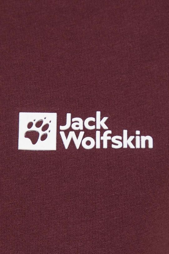 Βαμβακερό μπλουζάκι Jack Wolfskin 1808352 μπορντό