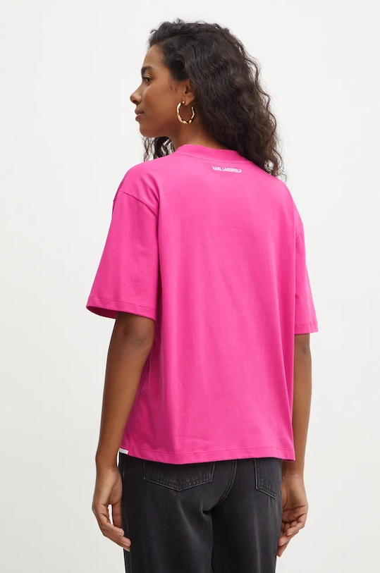 Oblečení Bavlněné tričko Karl Lagerfeld 226W1703 růžová
