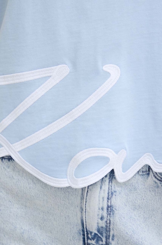 Bavlněné tričko Karl Lagerfeld modrá 226W1703