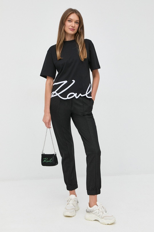 Karl Lagerfeld t-shirt bawełniany 226W1703 czarny AW24