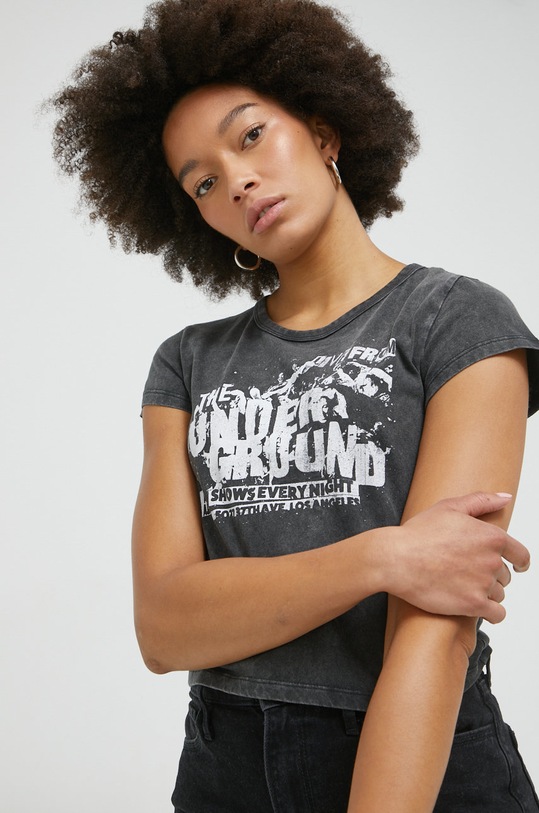 Hollister Co. pamut póló pamut szürke KI357.2524.901