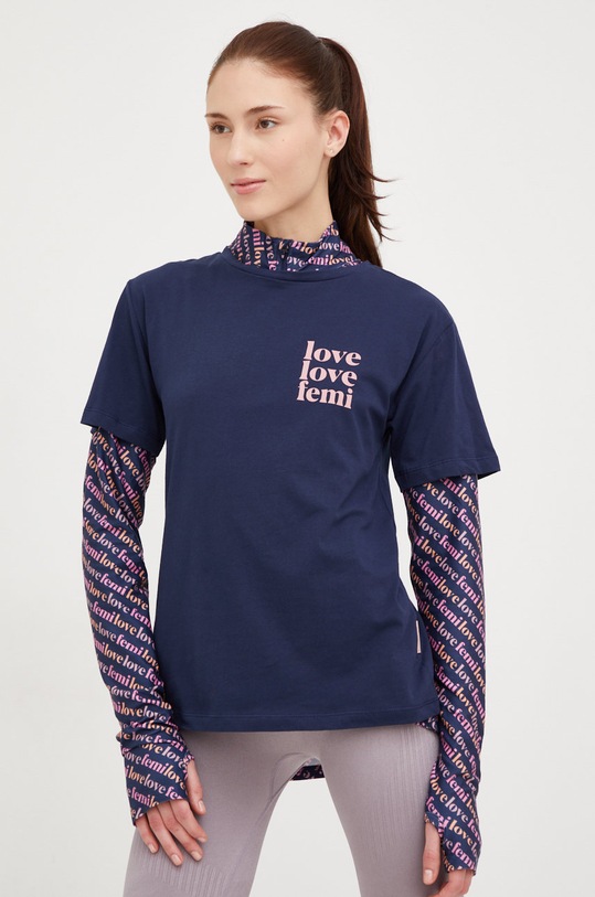 Îmbrăcăminte Femi Stories tricou din bumbac Manuel MANUEL.NVY bleumarin