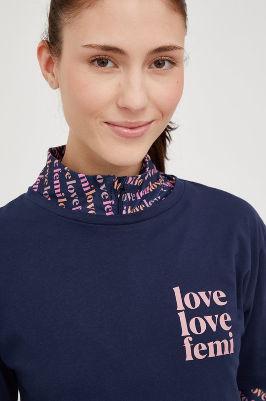 Femi Stories tricou din bumbac Manuel bleumarin MANUEL.NVY