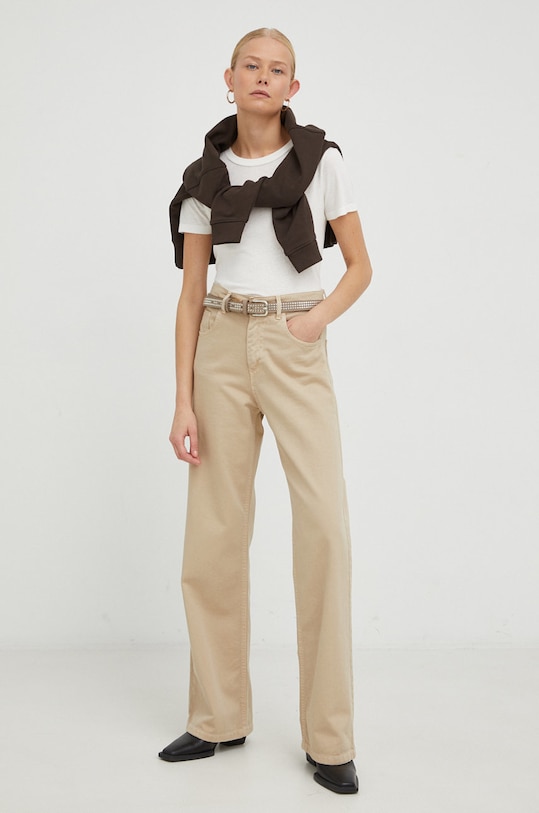 Бавовняна футболка American Vintage GAMI21 бежевий AA00