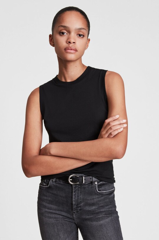 Хлопковый топ AllSaints WM221M чёрный AA00