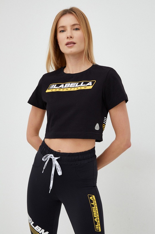 LaBellaMafia t-shirt treningowy Essentials z elastanem czarny LB.25969