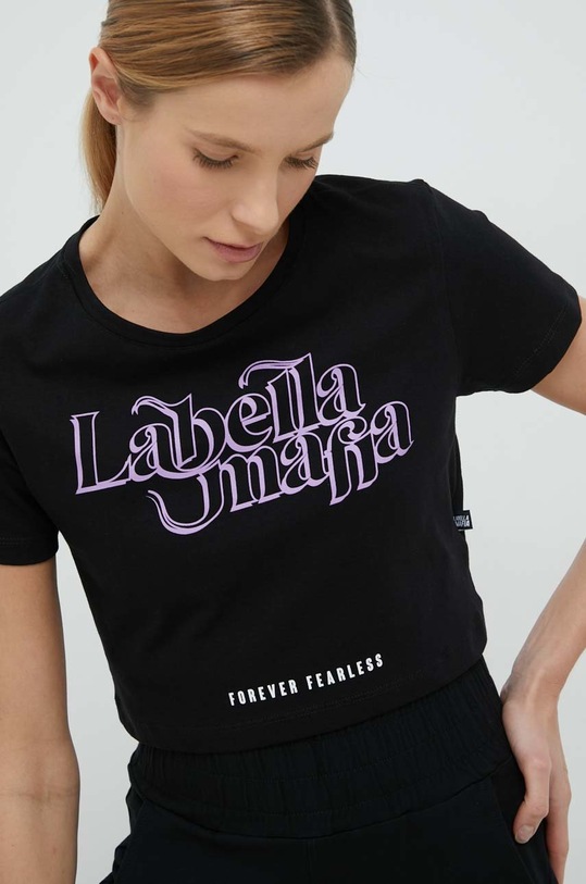 LaBellaMafia t-shirt bawełniany czarny LB.26228