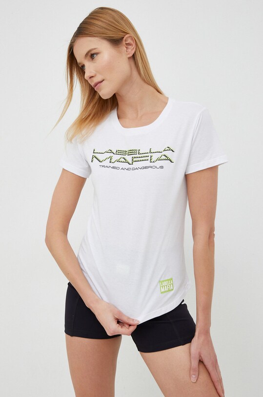 LaBellaMafia t-shirt bawełniany Disturbia nadruk biały LB.26243