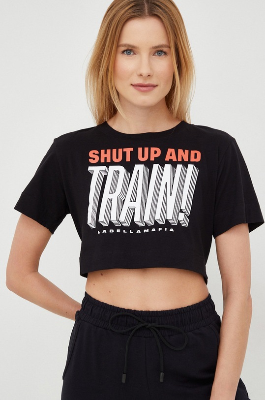 LaBellaMafia t-shirt bawełniany LB.26377 czarny AW22