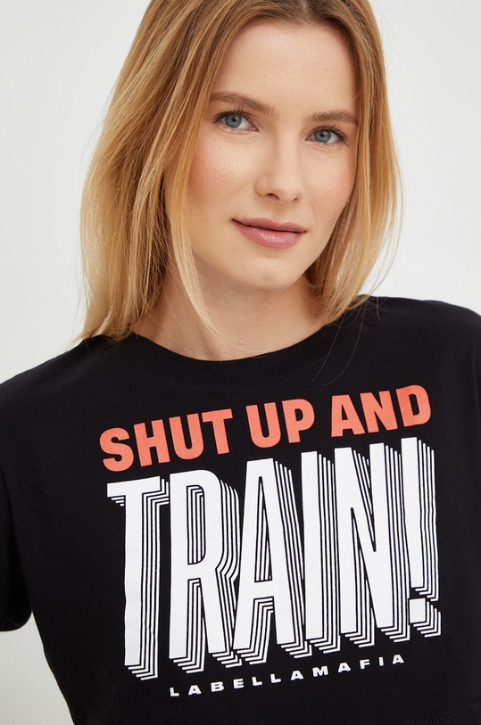 LaBellaMafia t-shirt bawełniany czarny LB.26377