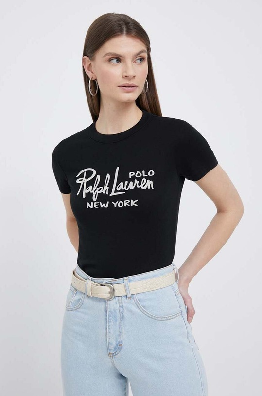 Bavlněné tričko Polo Ralph Lauren černá 211882313001