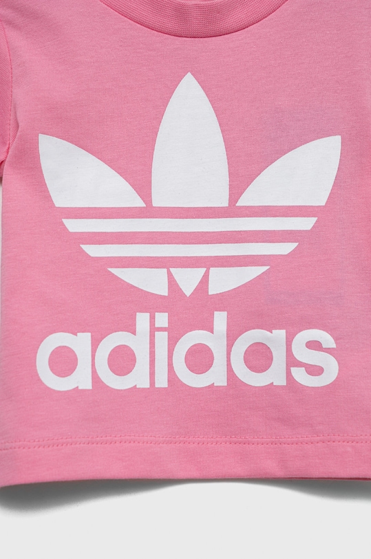 adidas Originals tricou de bumbac pentru copii HK7502 roz AW22