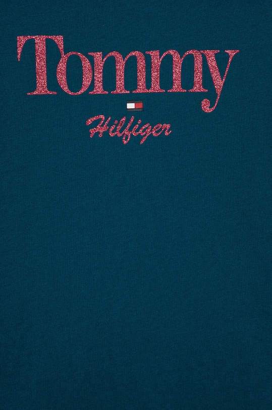 Dziewczynka Tommy Hilfiger t-shirt bawełniany dziecięcy KG0KG06821.9BYY zielony