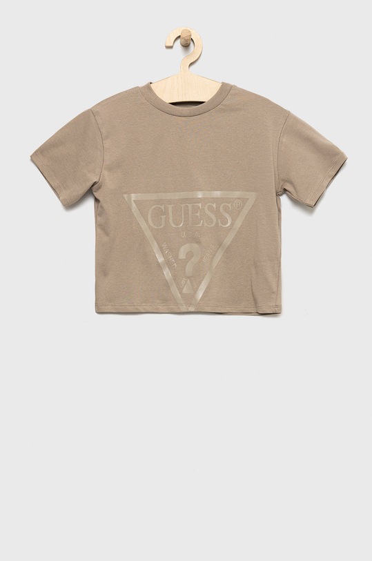 Dětské bavlněné tričko Guess kulatý béžová J2BI41.K8HM0