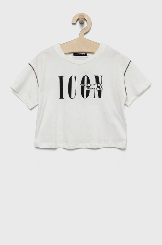 Sisley gyerek pamut póló 3096X101L.G fehér AW22