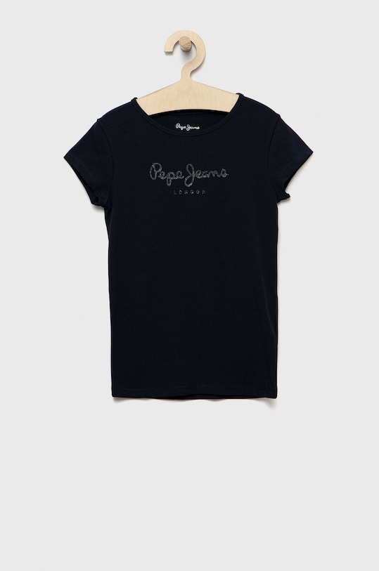 Дитяча футболка Pepe Jeans з еластаном темно-синій PG502924.594