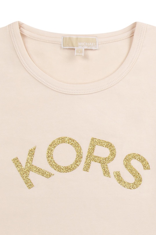 Dziewczynka Michael Kors t-shirt bawełniany dziecięcy R15120.114.150 beżowy