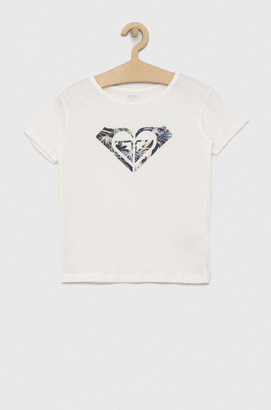 Roxy t-shirt bawełniany dziecięcy nadruk biały ERGZT03903
