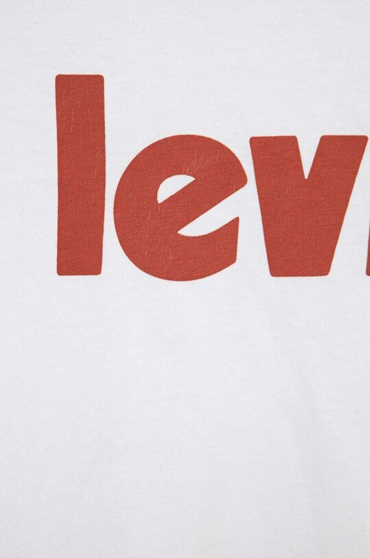 Dziewczynka Levi's t-shirt bawełniany dziecięcy 4EE559. biały