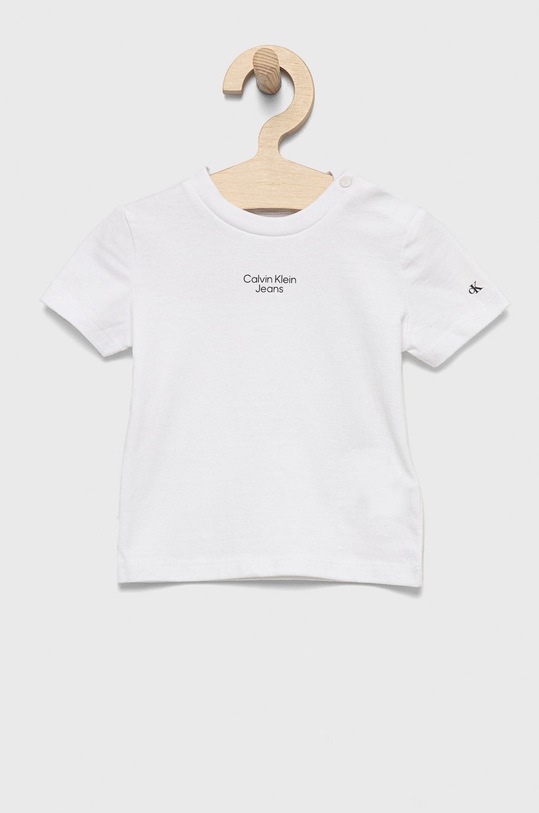 Calvin Klein Jeans t-shirt dziecięcy IN0IN00021.9BYY z elastanem biały IN0IN00021.9BYY