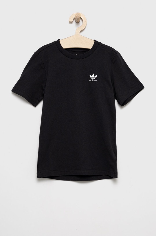 Dětské bavlněné tričko adidas Originals kulatý černá HK0401