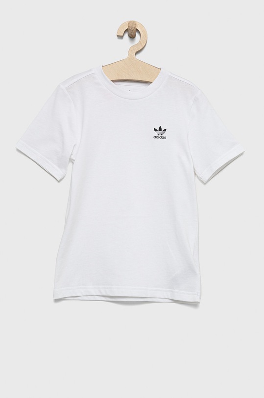 Dětské bavlněné tričko adidas Originals kulatý bílá HK0403