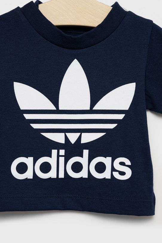 adidas Originals t-shirt bawełniany dziecięcy HK7503 granatowy AW22