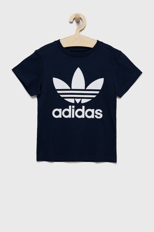 Dětské bavlněné tričko adidas Originals kulatý námořnická modř HK0260