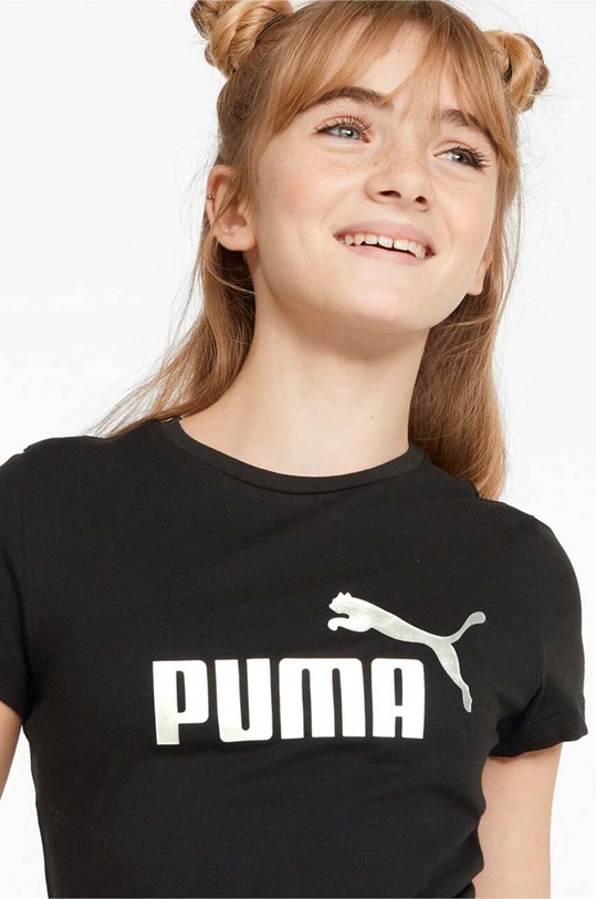 Puma t-shirt bawełniany dziecięcy 846953.K.9BYY czarny